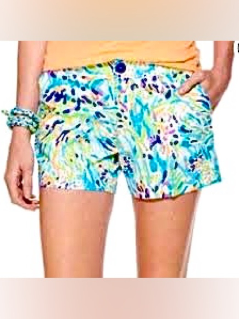 Lilly Pulitzer Callahan Shorts Women’s Size 0 Sea Soirée Pattern Blue/Green